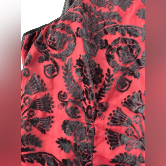 M.S.S.P Black & Red Velvet Sleeveless Blouse High Neck Large Goth Punk Holiday - Picture 6 of 10